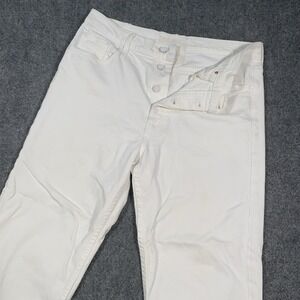 Mother Jeans Womens 32 The Tomcat High Waist Ankle White Cream Puffs Button Fly